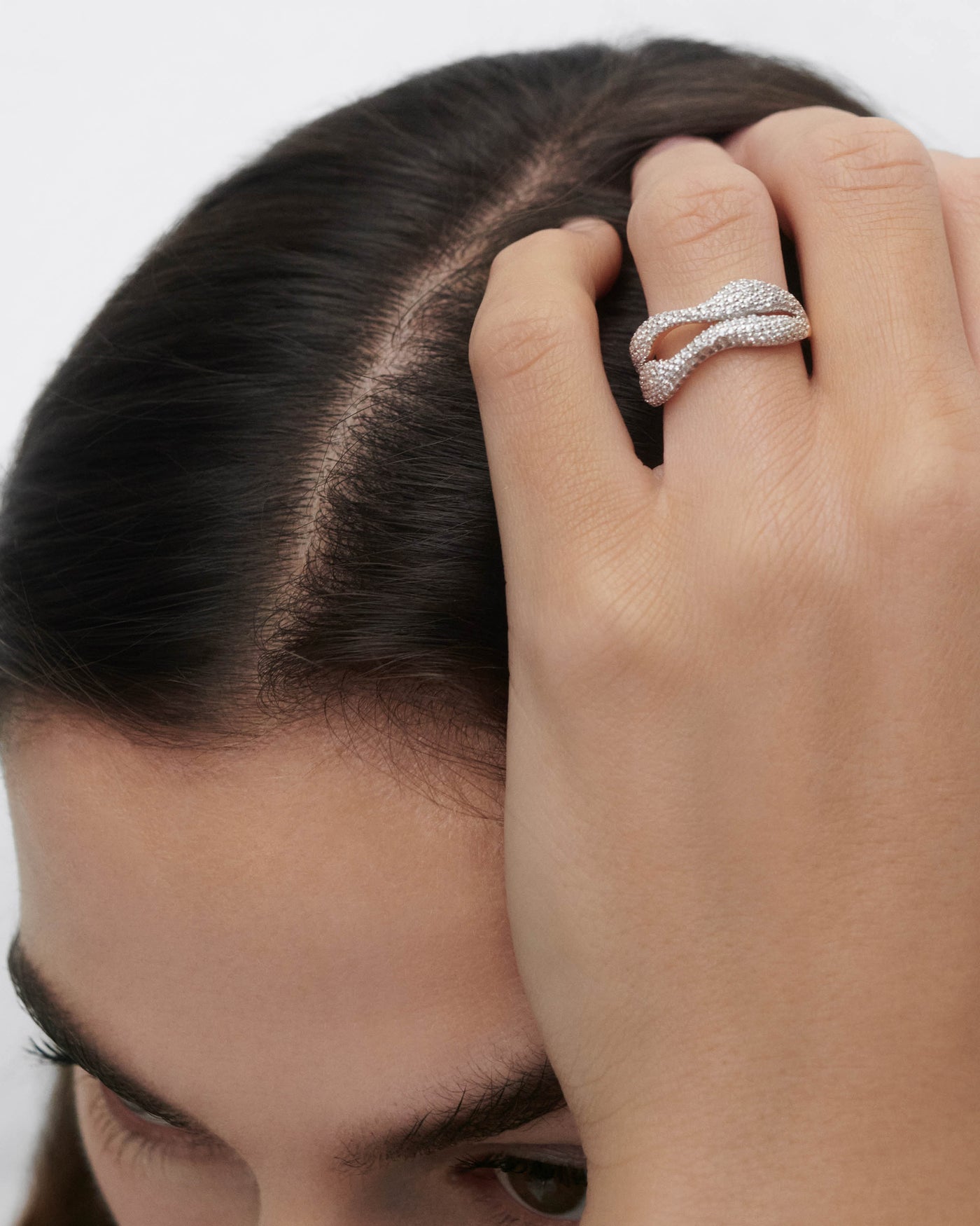Pavé Sense ring - 
  
    Sterling Silver / 18K Gold plating
  
