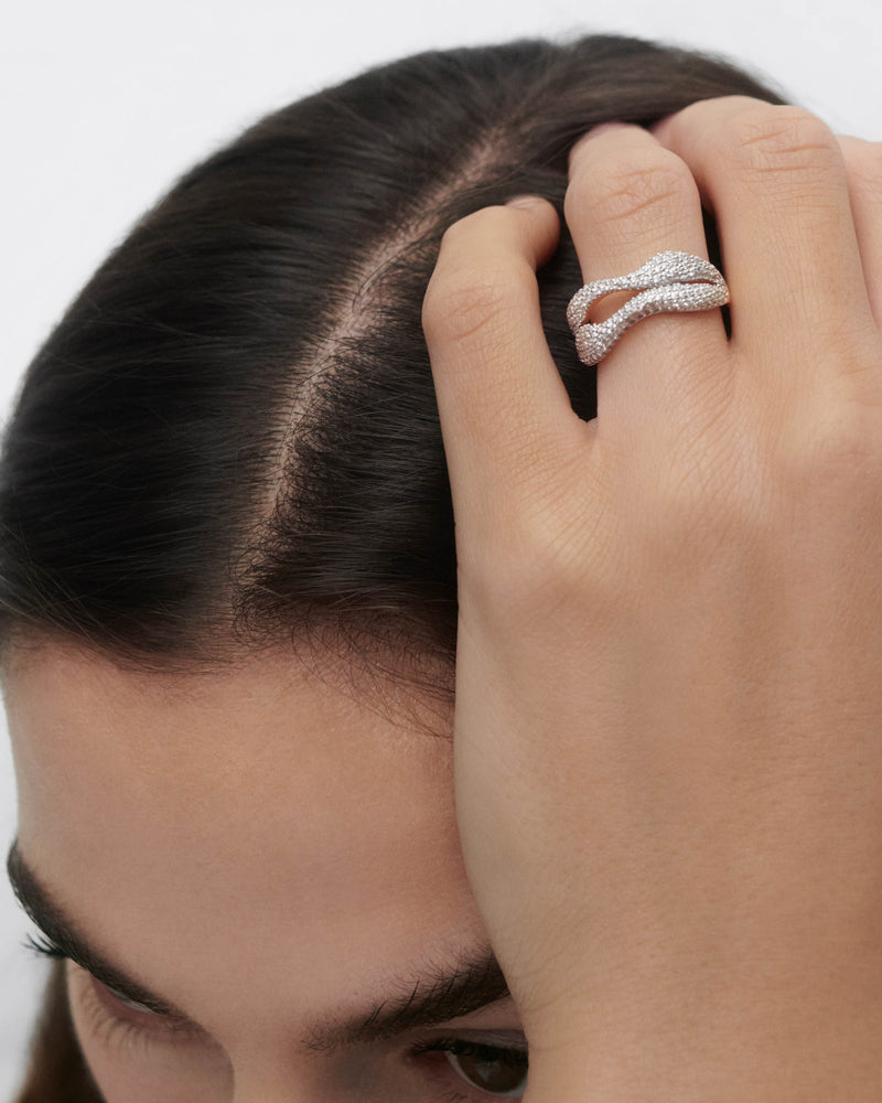 Pavé Sense ring - 
  
    Sterling Silver / 18K Gold plating
  

