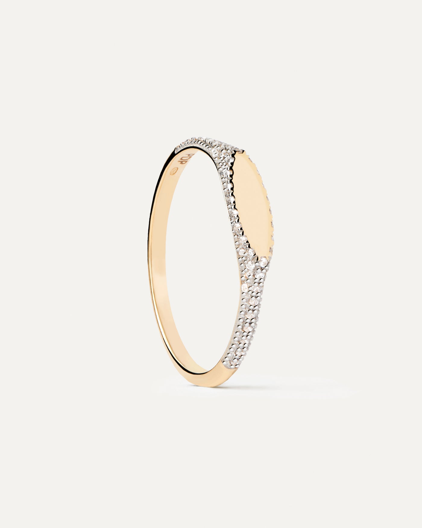Anillo Sello de Diamantes y Oro Tess - 
  
    Oro 18K
  
