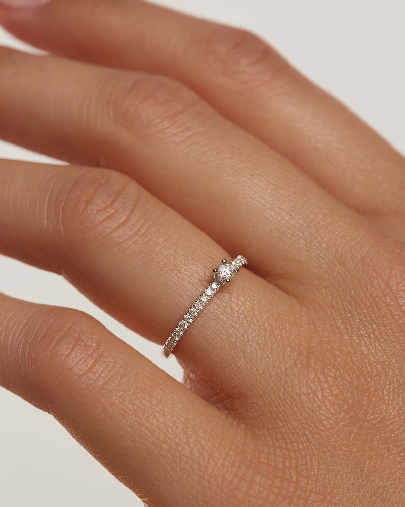 Anillo de Diamantes Y Oro Blanco Solstice - 
  
    Oro Blanco 18K / Baño de rodio en plata
  
