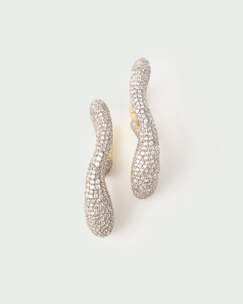 Pavé Sense hoops - 
  
    Sterling Silver / 18K Gold plating
  
