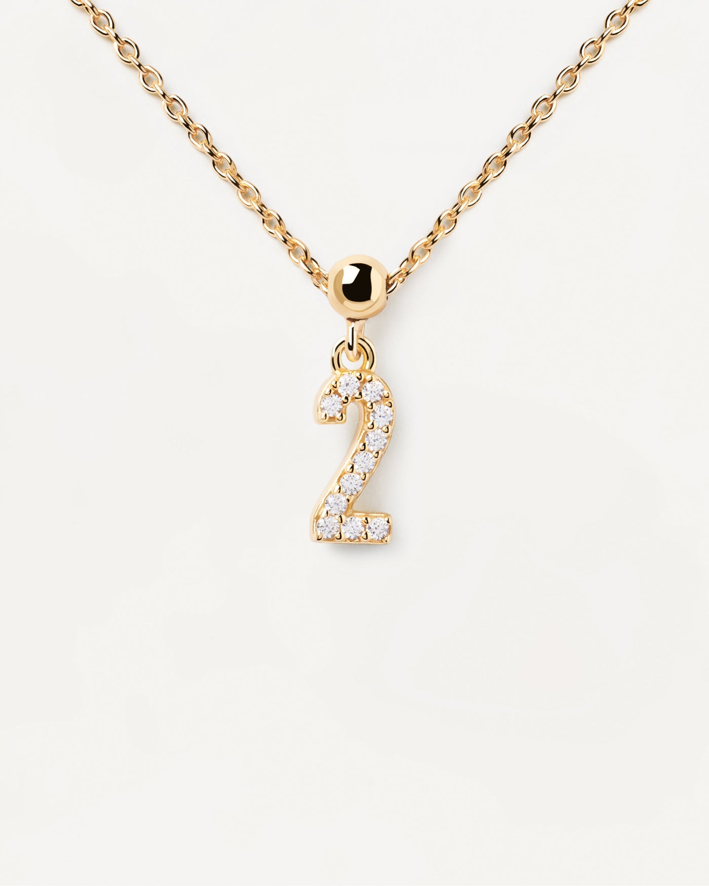 Charm Numéro 2 - 
  
    Argent massif / Placage Or 18 Ct
  
