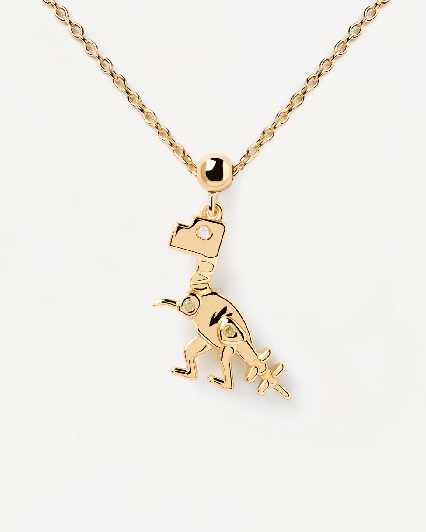 Charm Dino - 
  
    Argent massif / Placage Or 18 Ct
  
