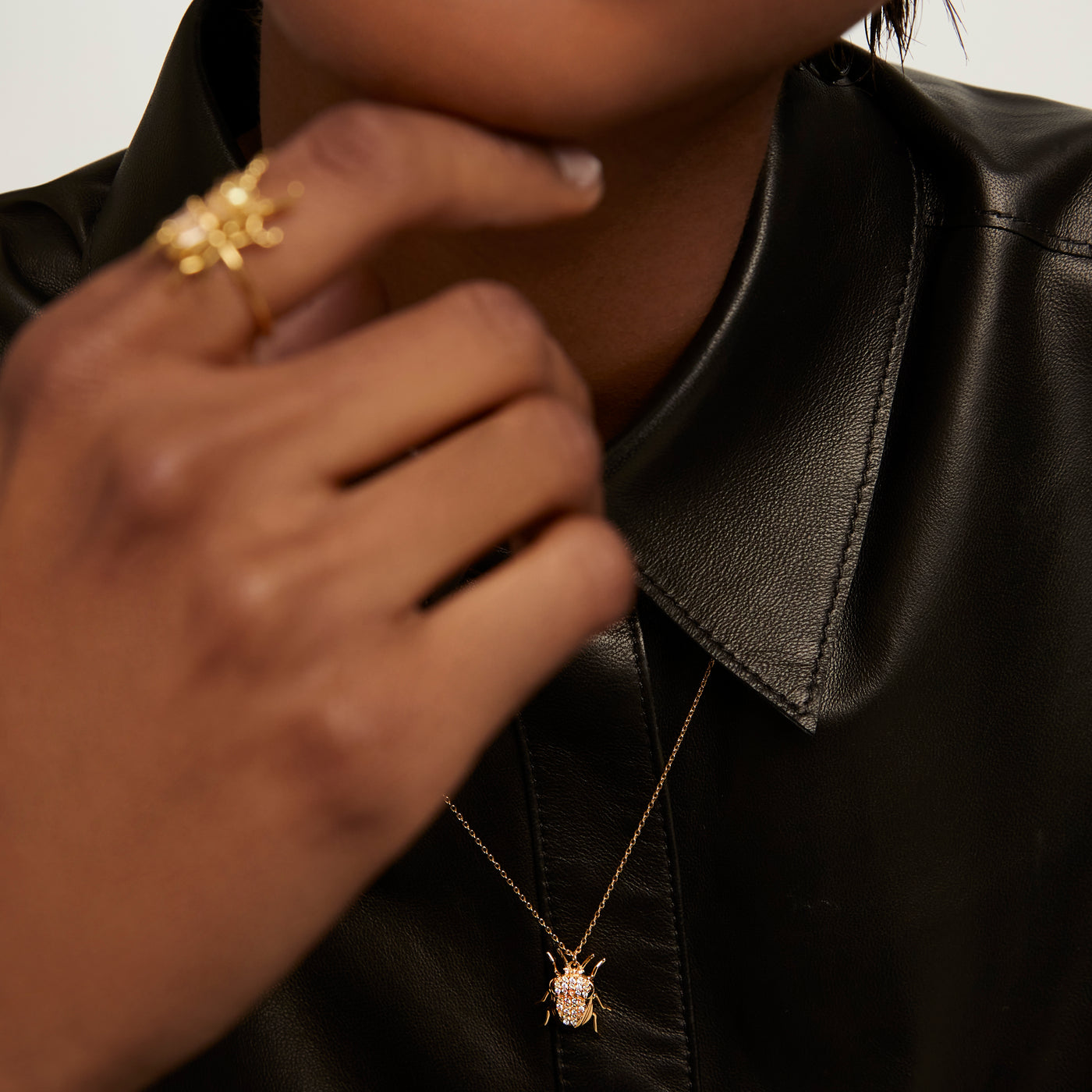 Luck Beetle Amulet Necklace - 
  
    Sterling Silver / 18K Gold plating
  
