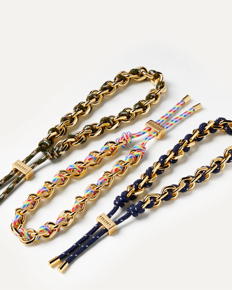 Bracelet Cordon et Chaîne Midnight - 
  
    Laiton / Placage Or 18 Ct
  
