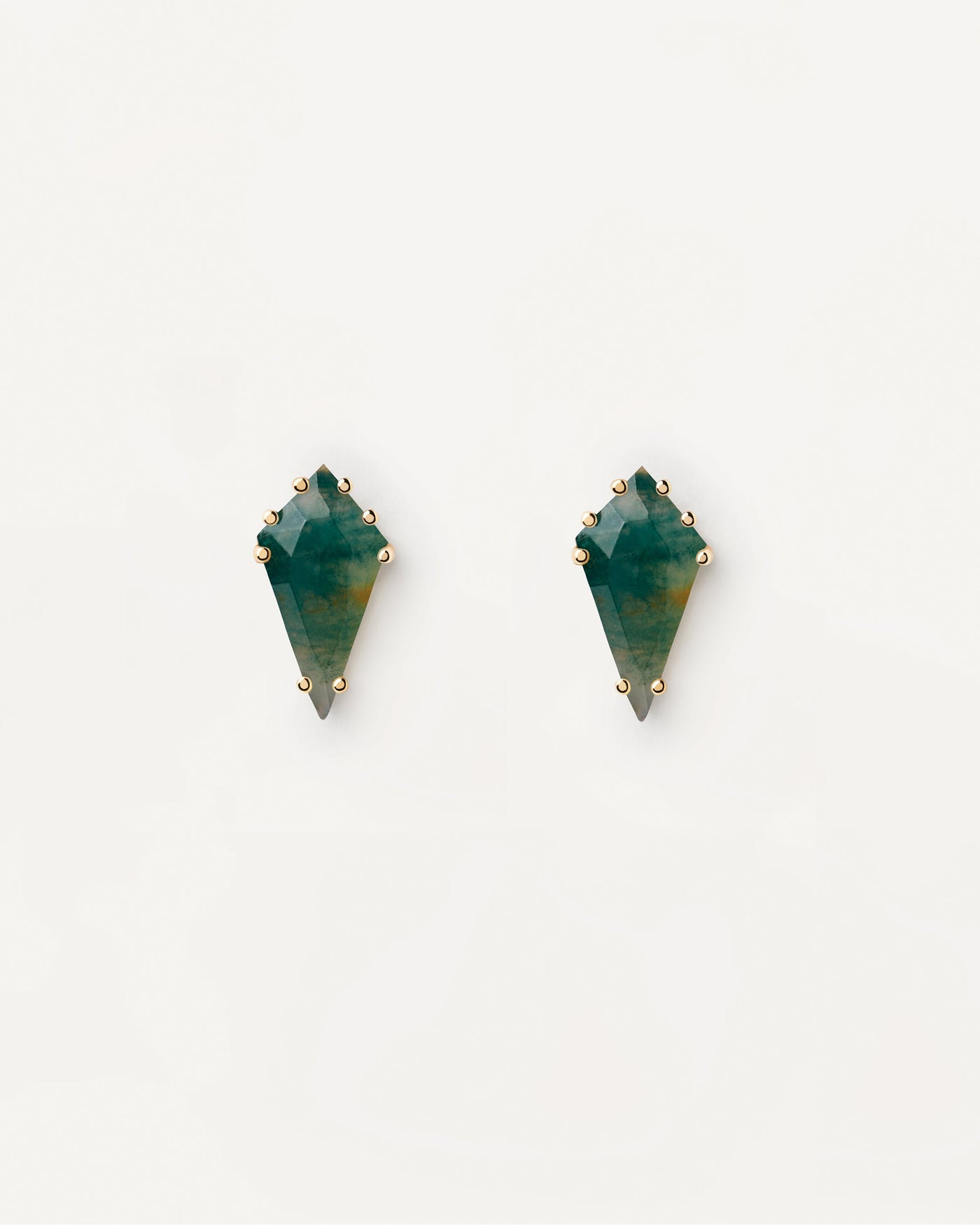 Akiro Moss Agate Single Earring - 
  
    Sterling Silver / 18K Gold plating
  
