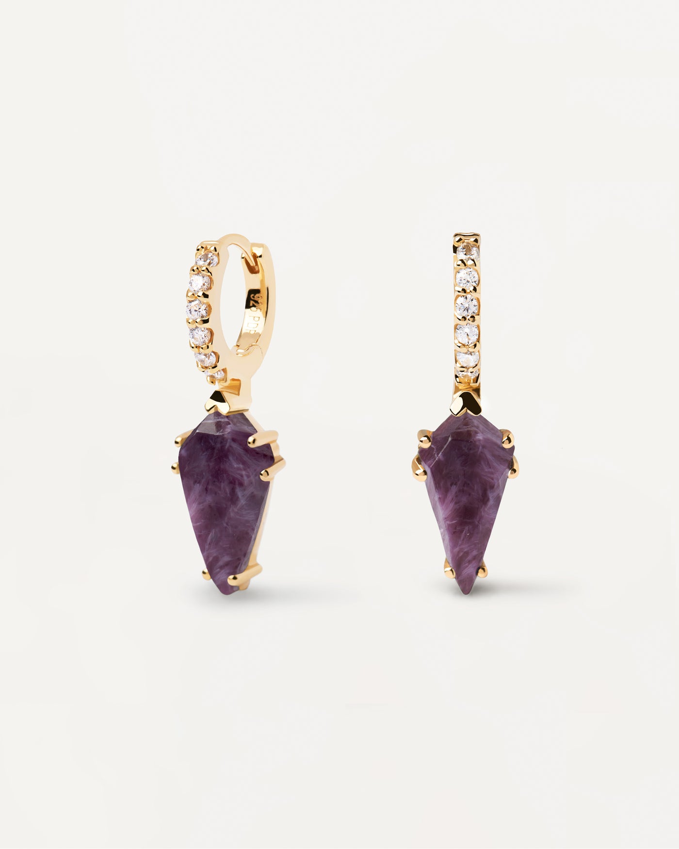 Naoki Charoite Single Earring - 
  
    Sterling Silver / 18K Gold plating
  
