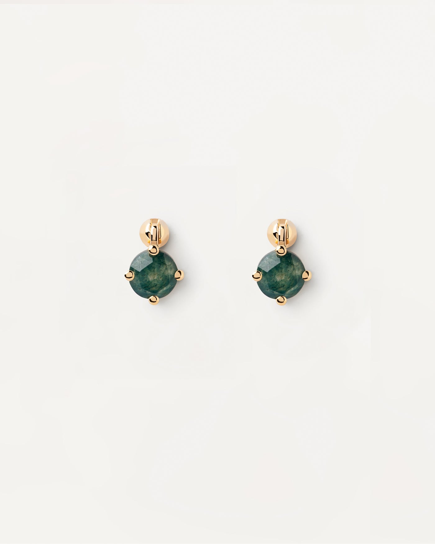 Kimi Moss Agate Single Earring - 
  
    Sterling Silver / 18K Gold plating
  
