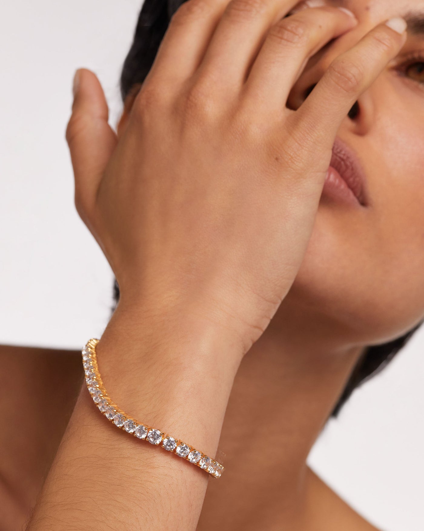 Bracelet Tennis Supreme - 
  
    Argent massif / Placage Or 18 Ct
  
