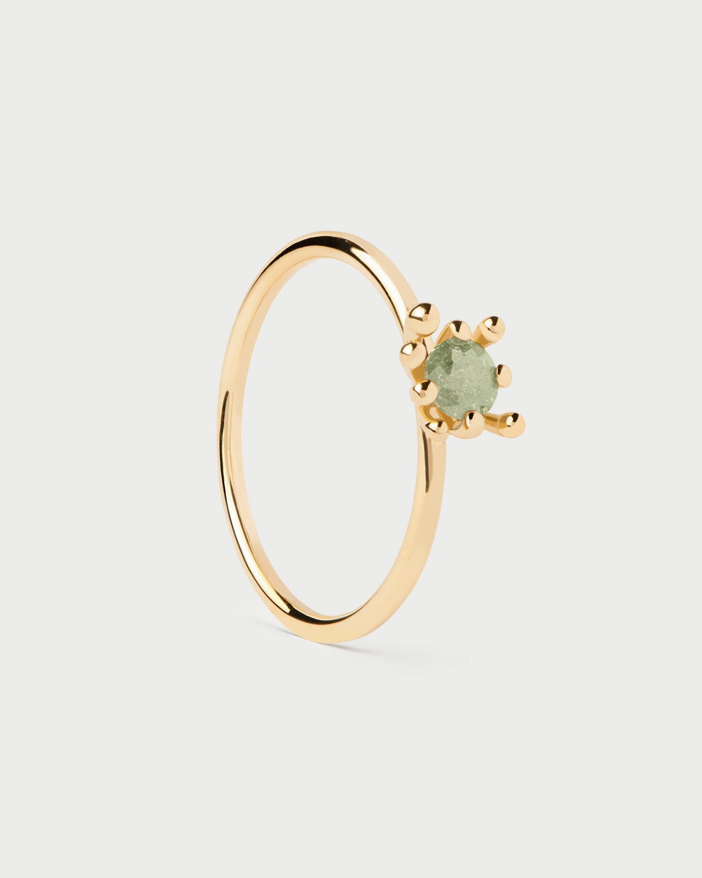 Anello Fleur Verde - 
  
    Argento sterling / Placcatura in Oro 18K
  
