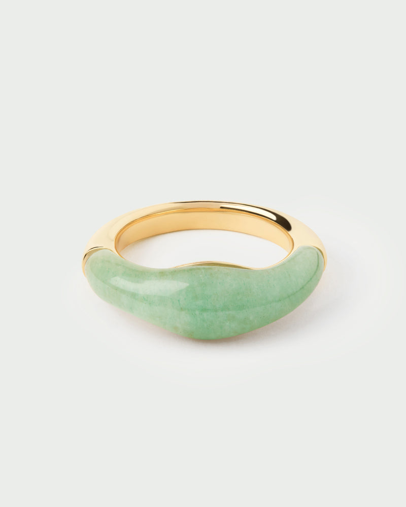 Anillo Aventurina verde Nami - 
  
    Plata de Ley / Baño de Oro 18K
  
