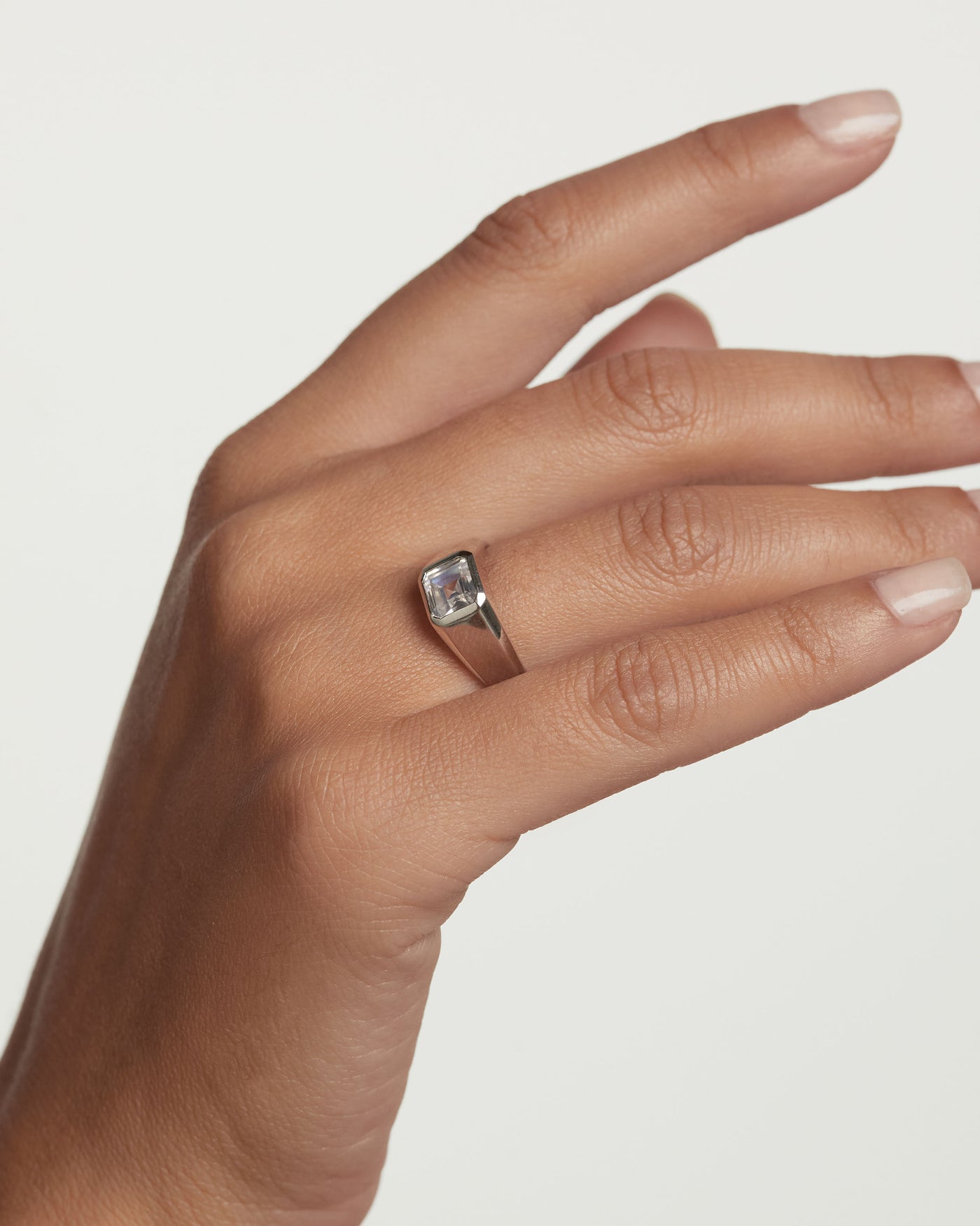 Square Shimmer Siegelring aus Silber - 
  
    Sterling Silber
  
