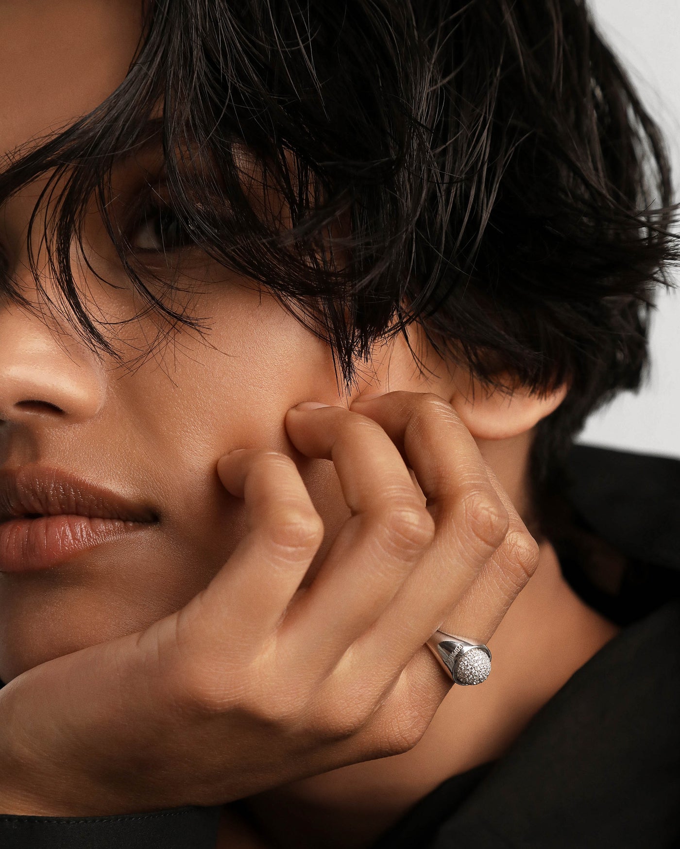 Pavé Moon Silver Ring - 
        
          Sterling Silver
        
      