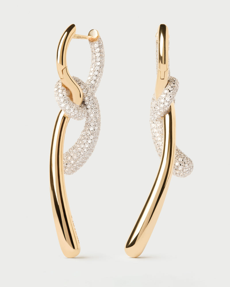 Pavé Twist creolen - 
  
    Sterling Silber / 18K Goldplattierung
  
