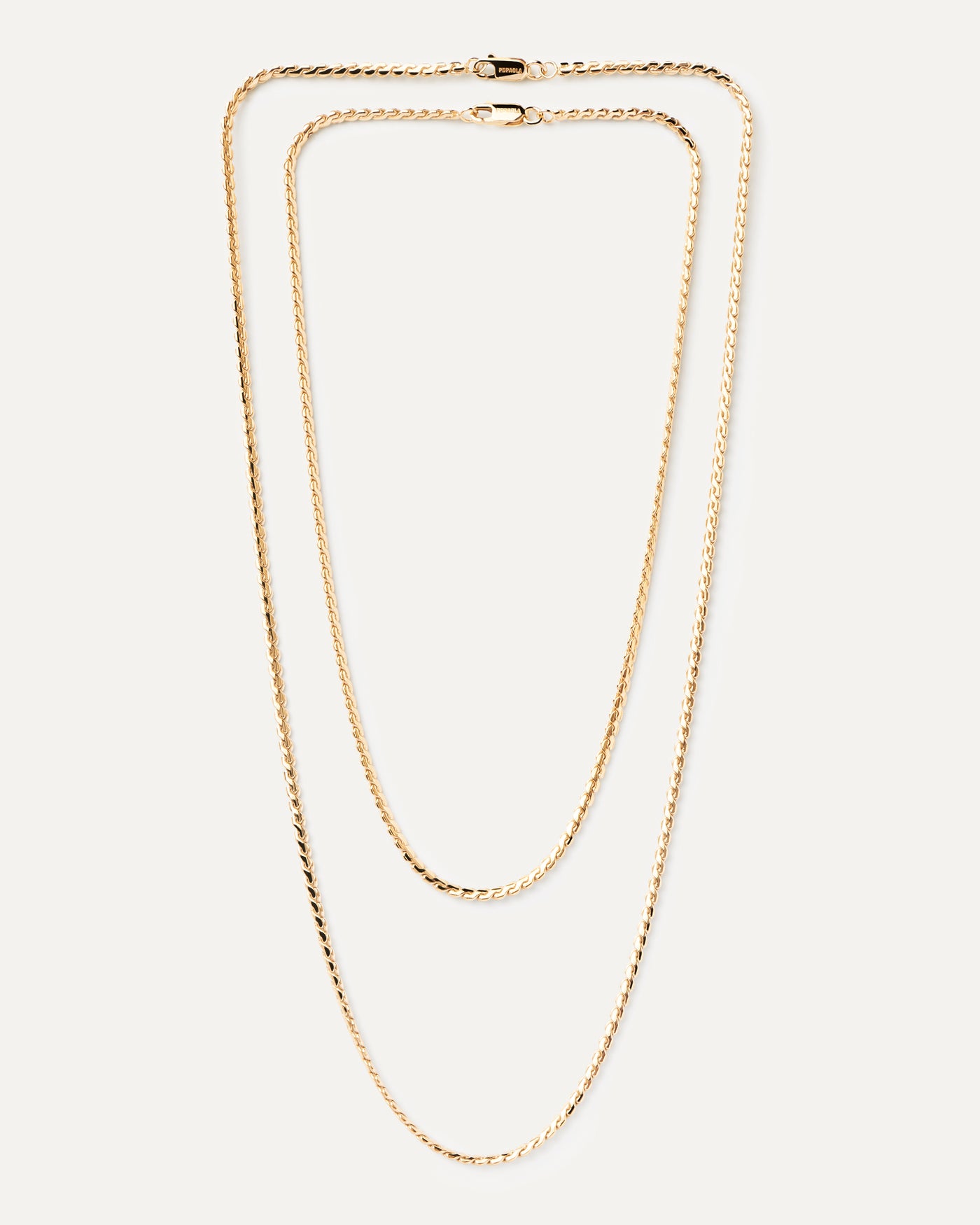 Gliederkette Serpentine Halskette - 
  
    Sterling Silber / 18K Goldplattierung
  
