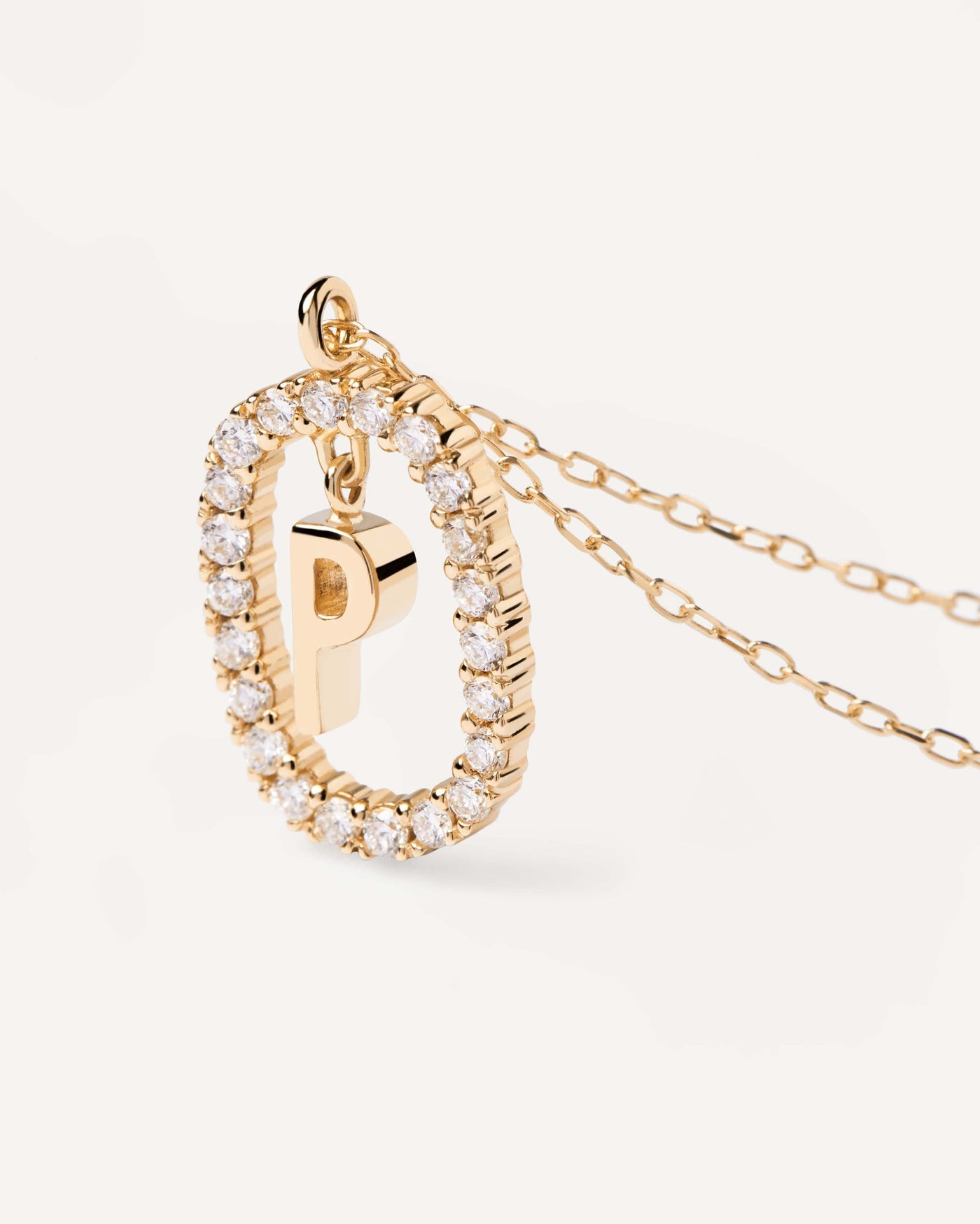 Collar de Diamantes y oro Letra P - 
  
    Oro 18K
  
