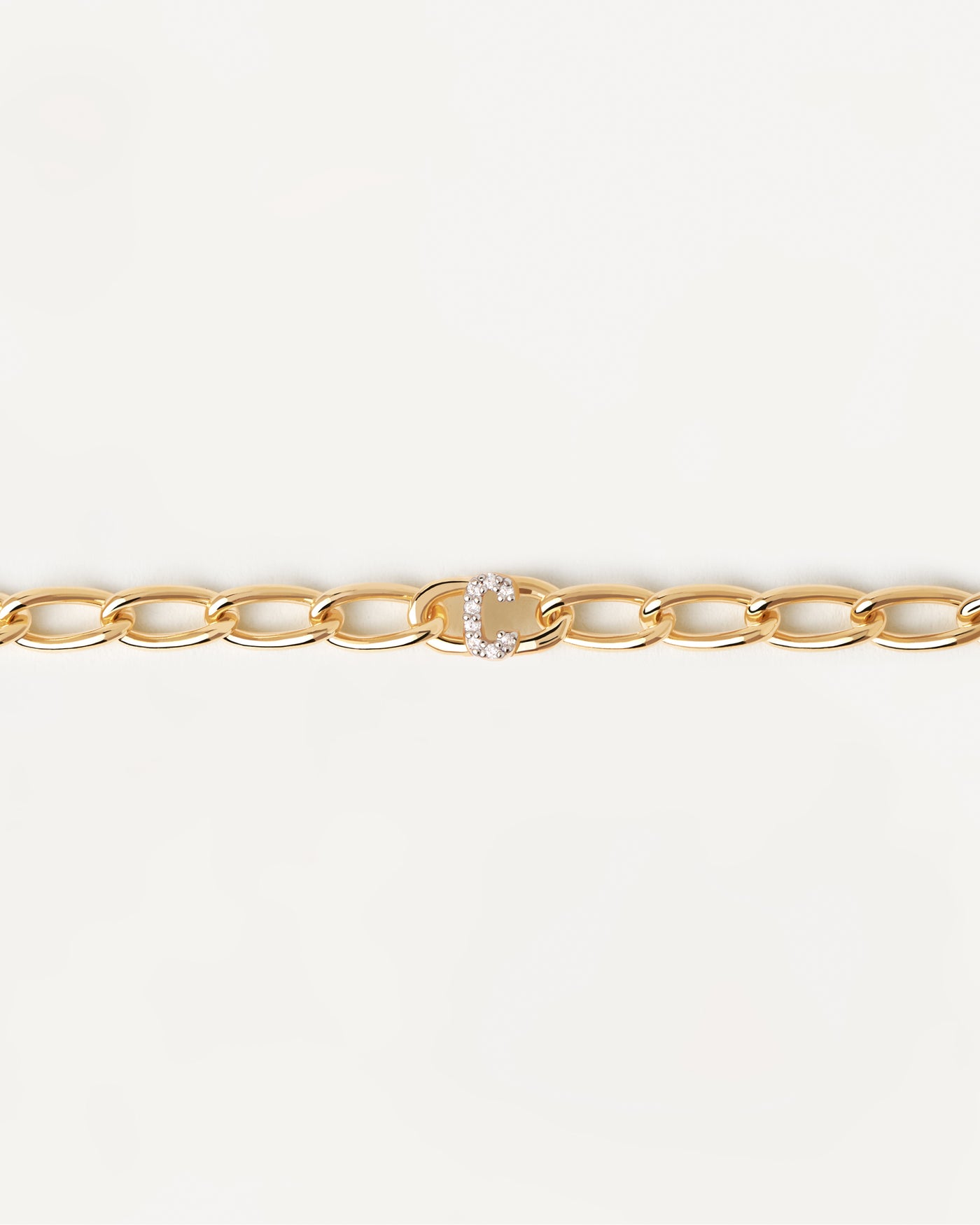 Pulsera Cadena Letra - 
  
    Plata de Ley / Baño de Oro 18K
  
