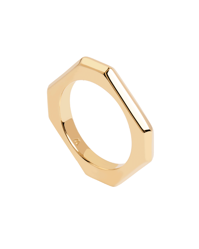 Signature Link Ring - 
  
    Messing / 18K Goldplattierung
  
