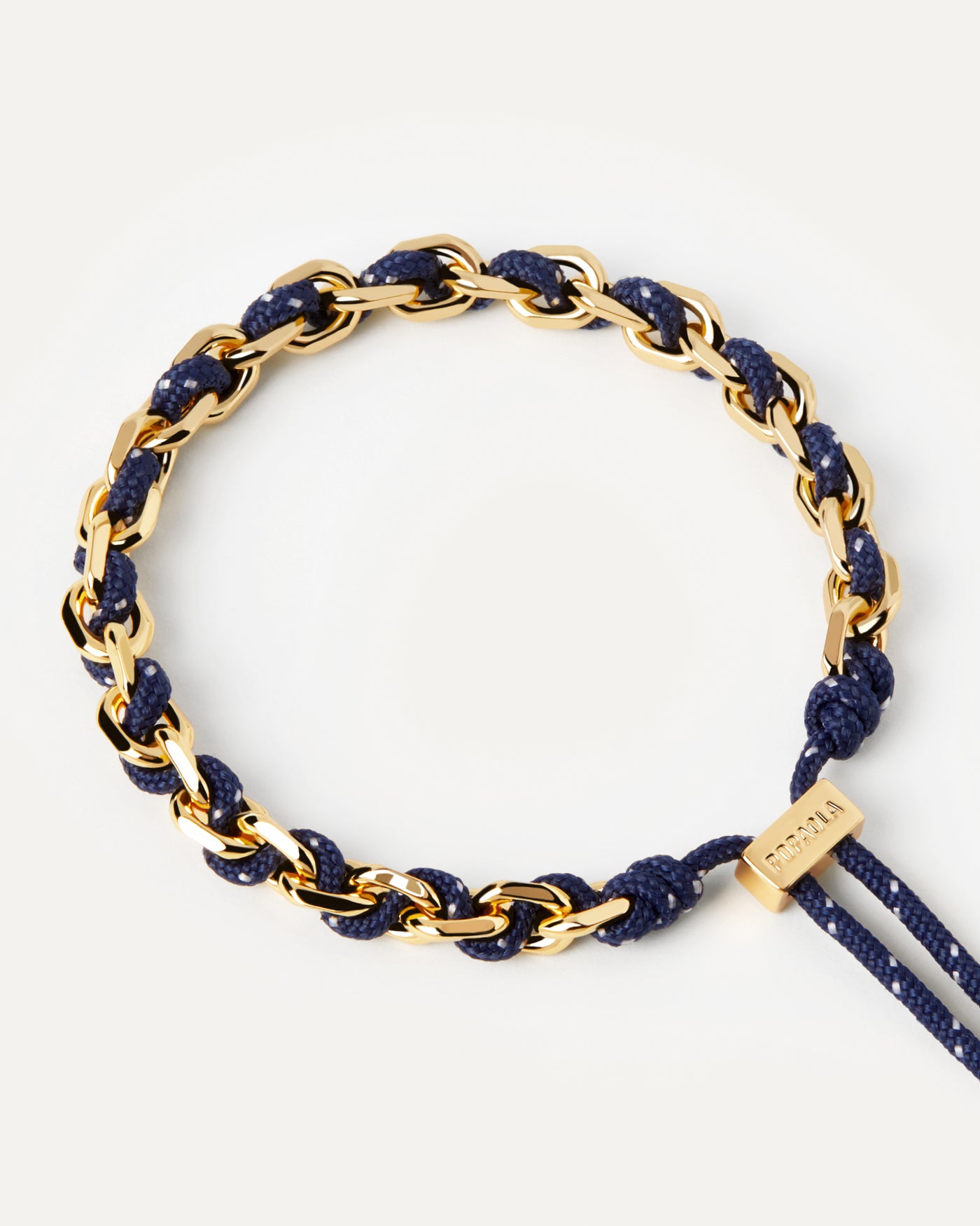 Bracelet Cordon et Chaîne Midnight - 
  
    Laiton / Placage Or 18 Ct
  
