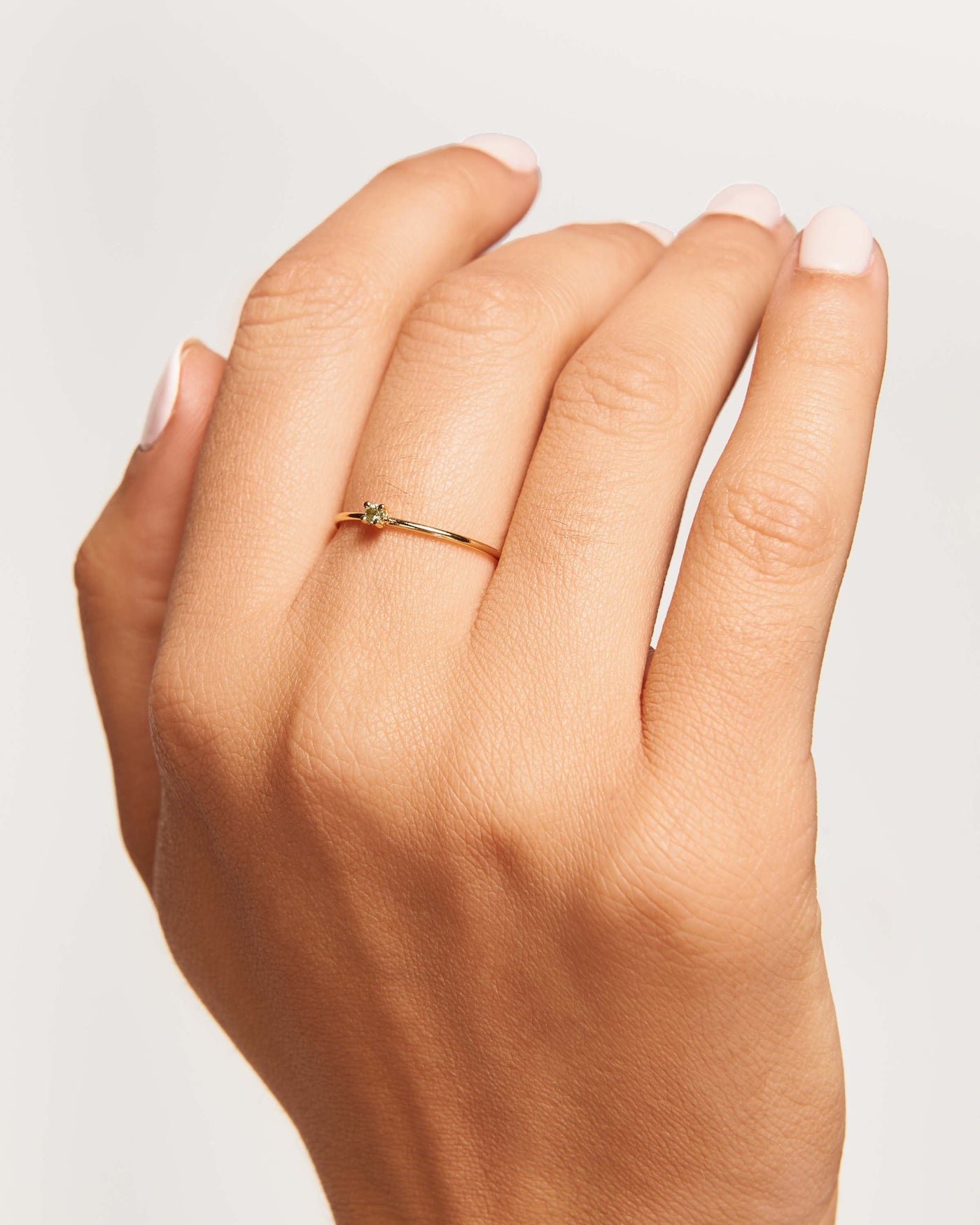 Olive Solitary Ring 
  
    Sterling Silver / 18K Gold plating
  

