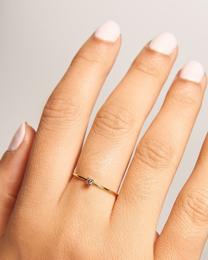 Lavender Solitary Ringe - 
  
    Sterling Silber / 18K Goldplattierung
  
