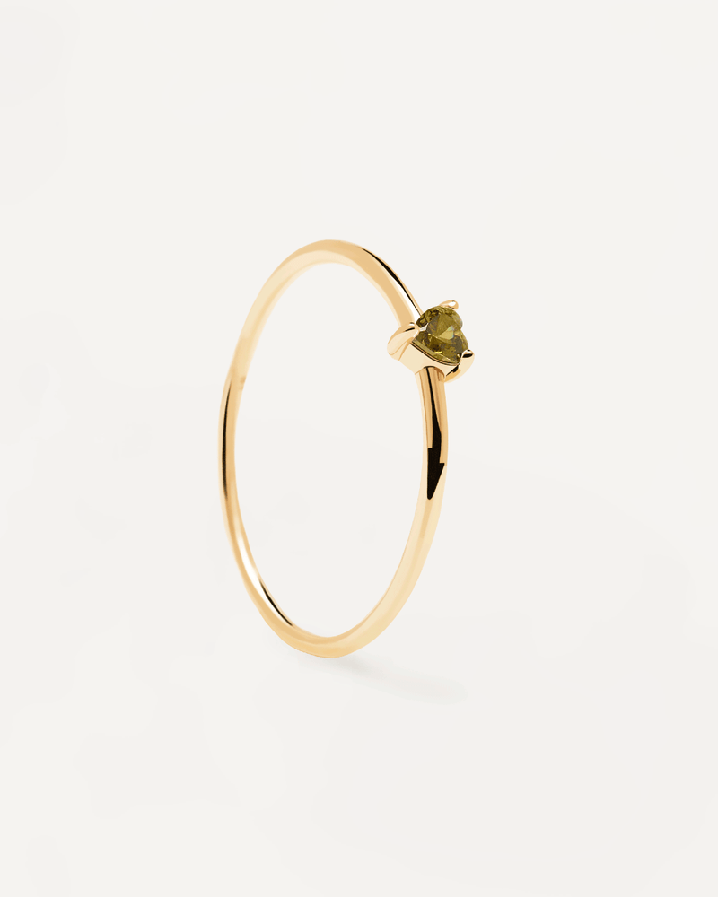 Olive Heart Ring - 
  
    Sterling Silber / 18K Goldplattierung
  
