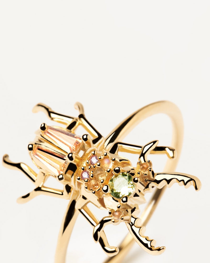 Bague Courage Beetle - 
  
    Argent massif / Placage Or 18 Ct
  
