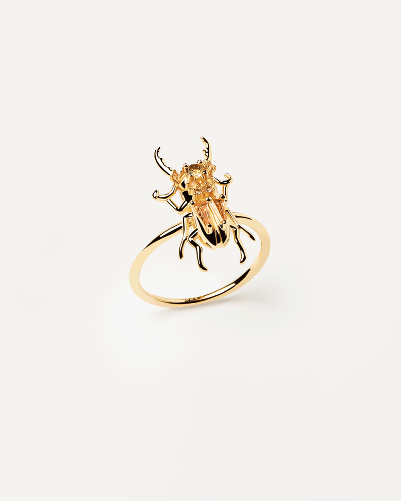 Courage Beetle Ring - 
  
    Sterling Silber / 18K Goldplattierung
  
