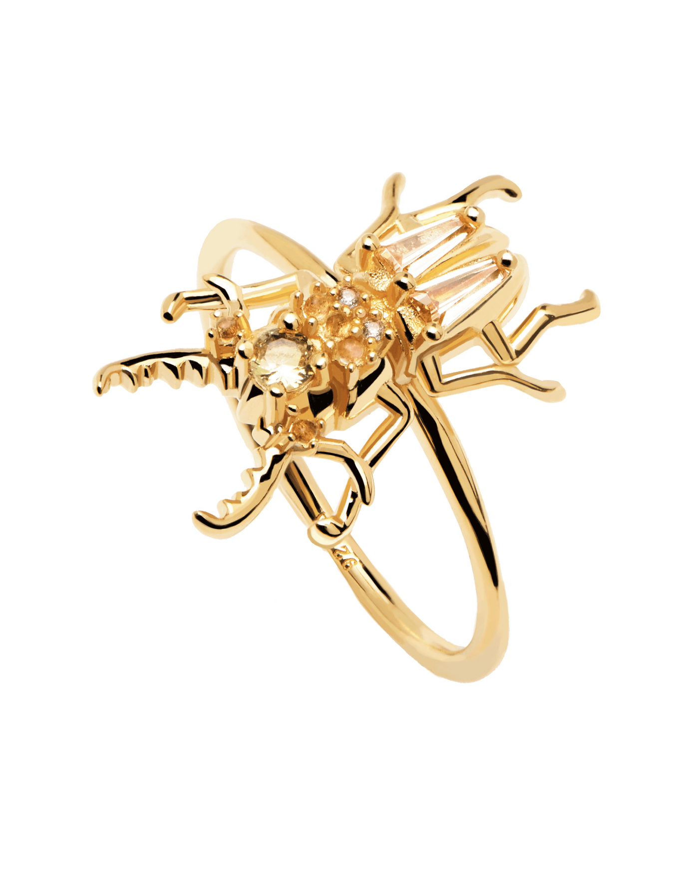 Anello Courage Beetle - 
  
    Argento sterling / Placcatura in Oro 18K
  

