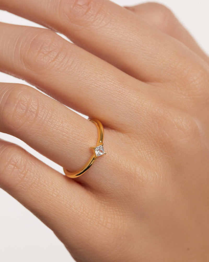Single Stone Silver Ring for Her – Theia By HSJ