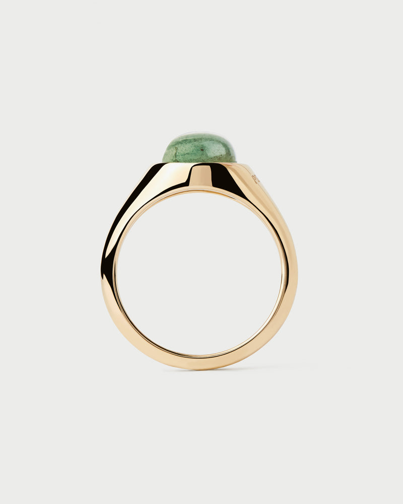 Green Aventurine Moon Ring - 
  
    Sterling Silver / 18K Gold plating
  
