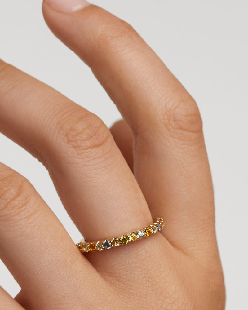 Anillo Rainbow - 
  
    Plata de Ley / Baño de Oro 18K
  

