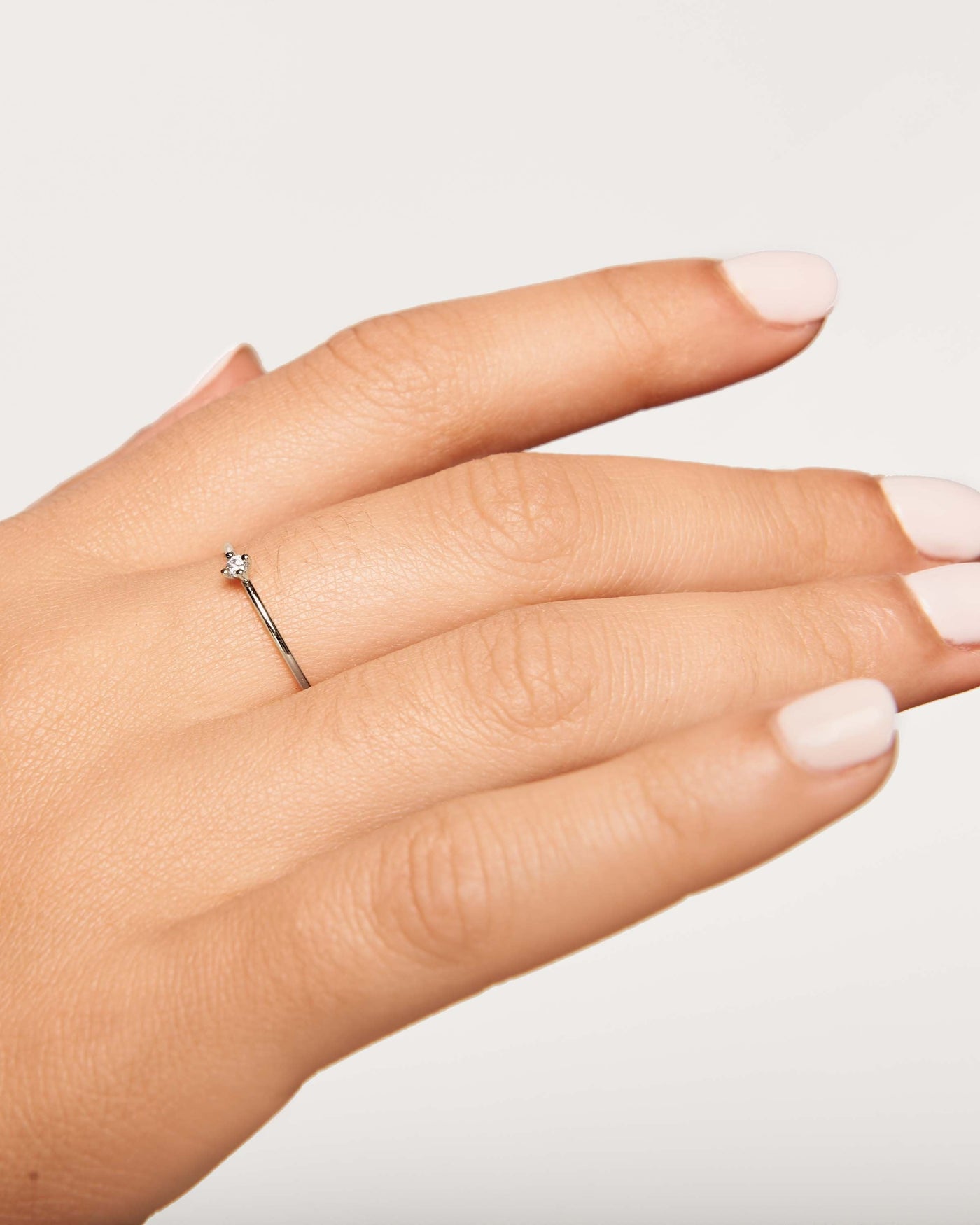 White Solitary Silver Ring 
  
    Sterling Silver
  
