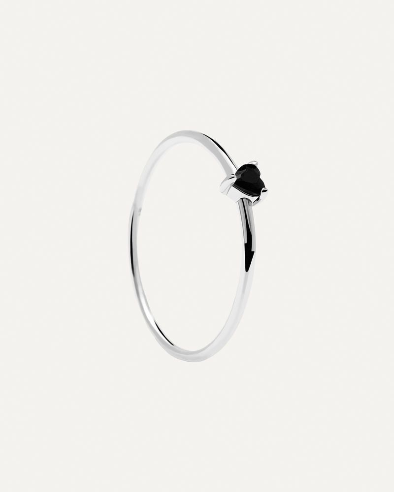 Bague Black Heart en argent - 
  
    Argent massif
  
