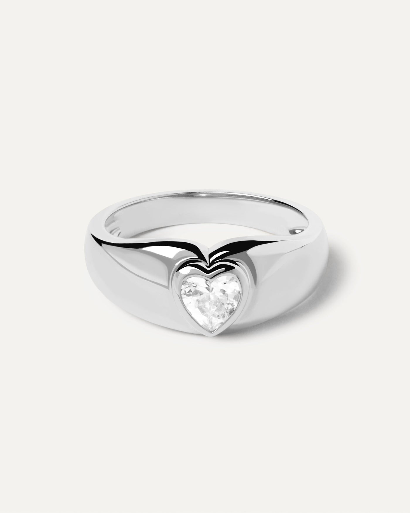 2023 Selection | Bright Heart Silver Ring. Bold ring in sterling silver with heart-shaped zirconia. Get the latest arrival from PDPAOLA. Place your order safely and get this Best Seller. Free Shipping.