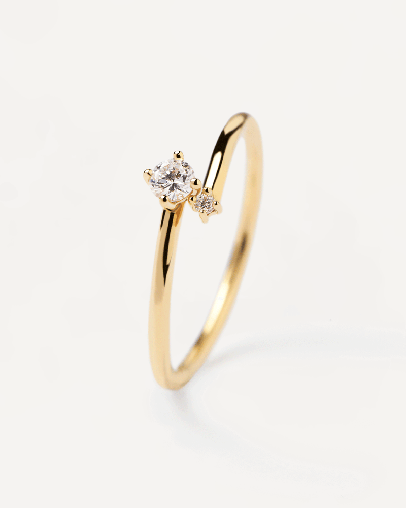Diamonds and gold Duo Ring - 
  
    18K Gold
  
