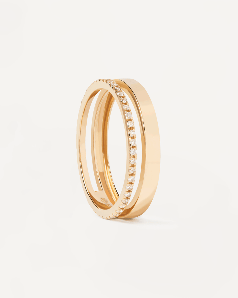 Diamonds and gold Dual Ring - 
  
    18K Gold
  
