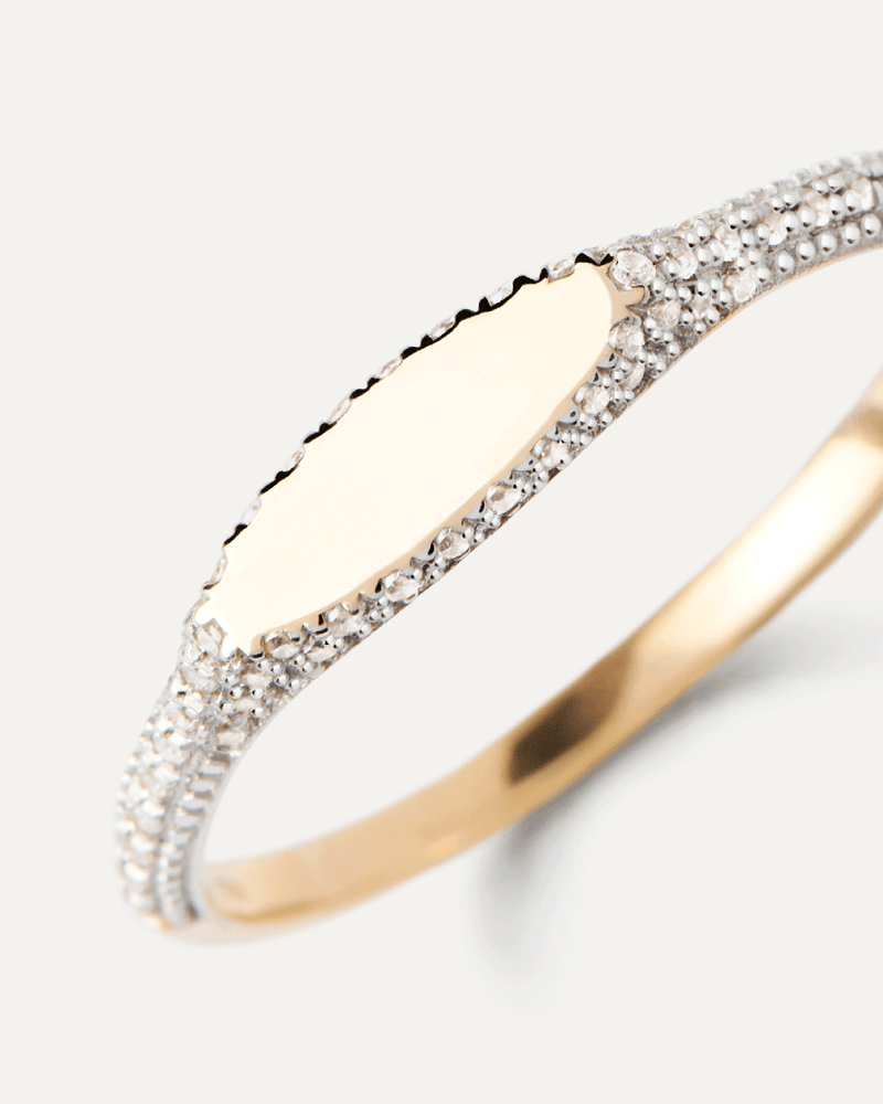 Anello a Sigillo in Diamanti e Oro Tess - 
  
    Oro 18K
  
