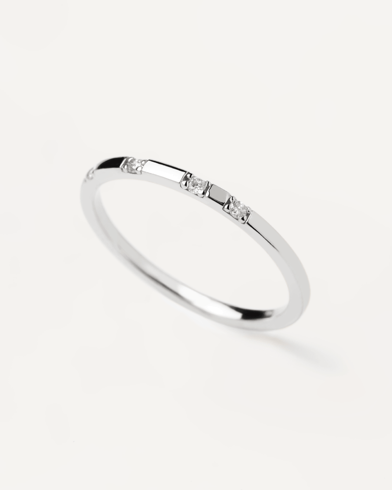 Diamonds and White Gold Frosty Ring - 
  
    18K White gold / Rhodium silver plating
  
