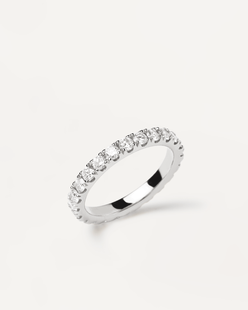 Anello in Diamanti E Oro Bianco Eternity Supreme - 
  
    Oro bianco 18K / Placcatura in argento rodiato
  
