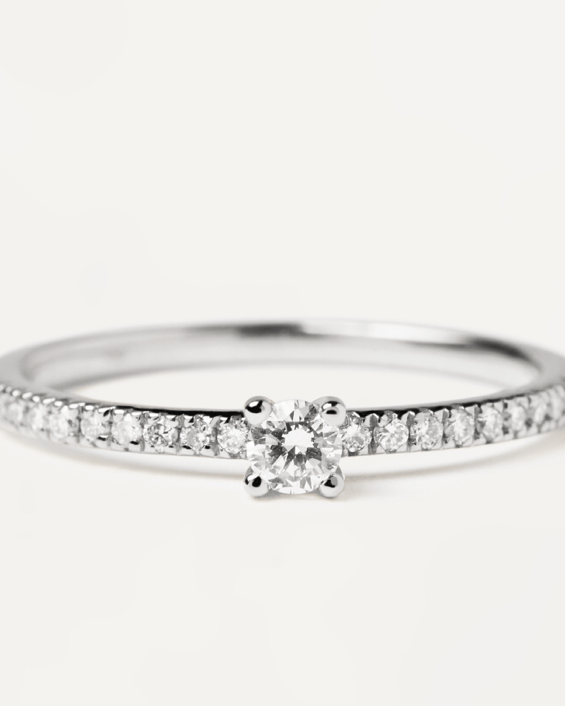 Diamonds and White Gold Solstice Ring - 
  
    18K White gold / Rhodium silver plating
  
