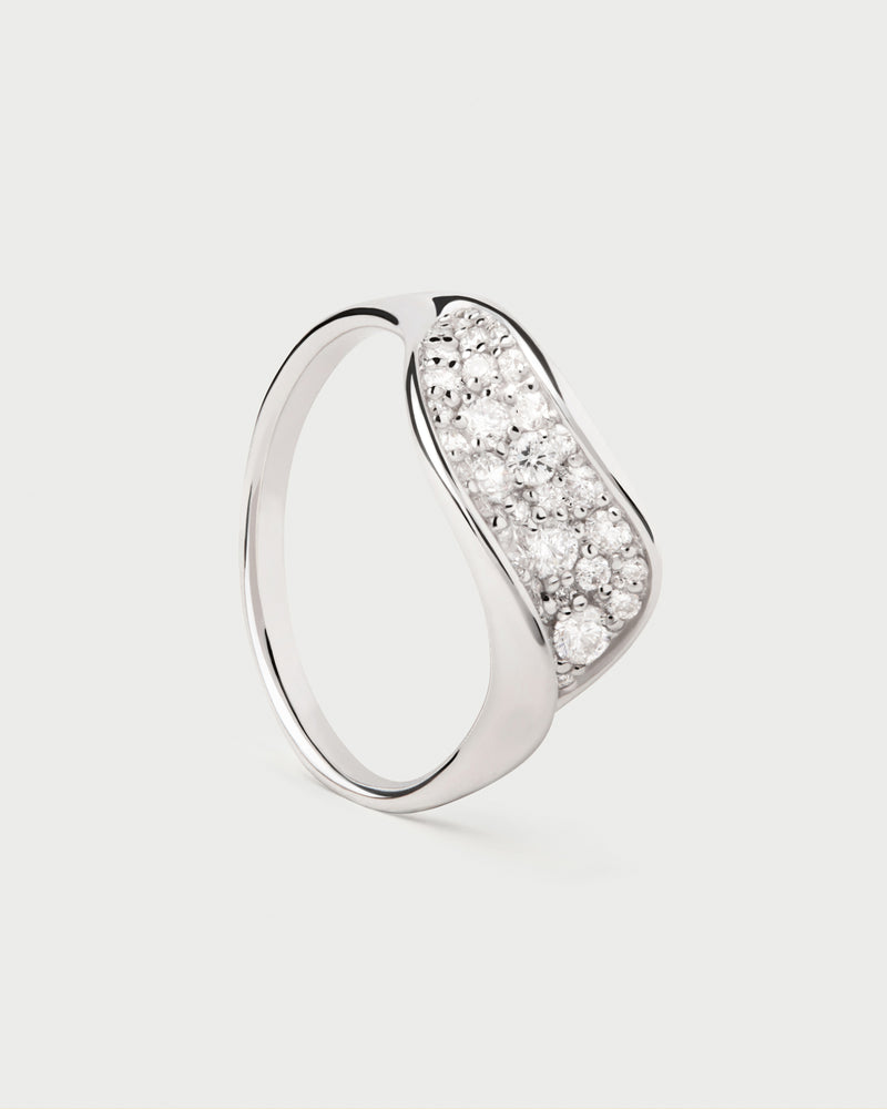 Anello in diamanti e oro bianco Violet - 
  
    Oro bianco 18K / Placcatura in argento rodiato
  
