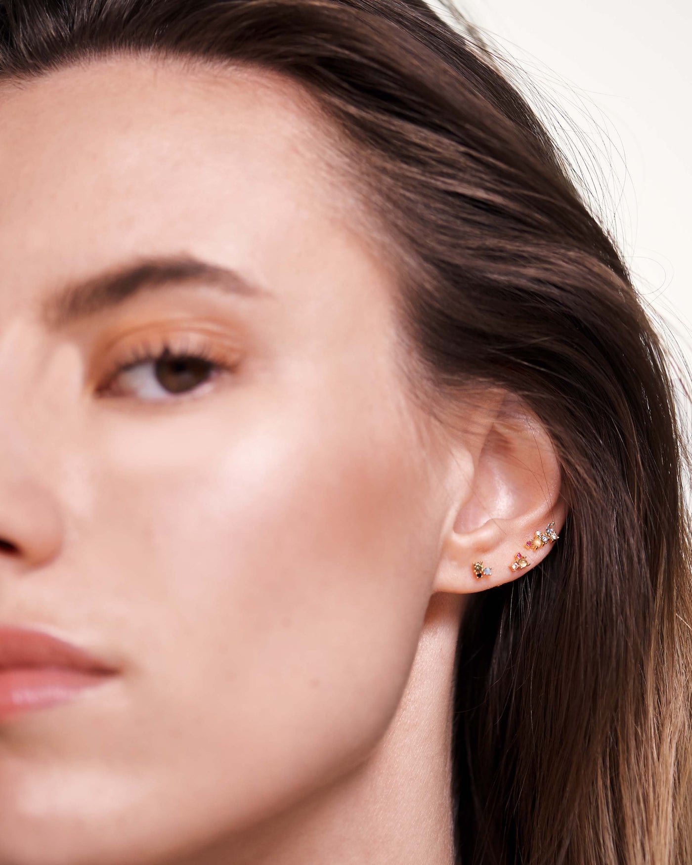 Aquamarine Crystal and zirconia earrings