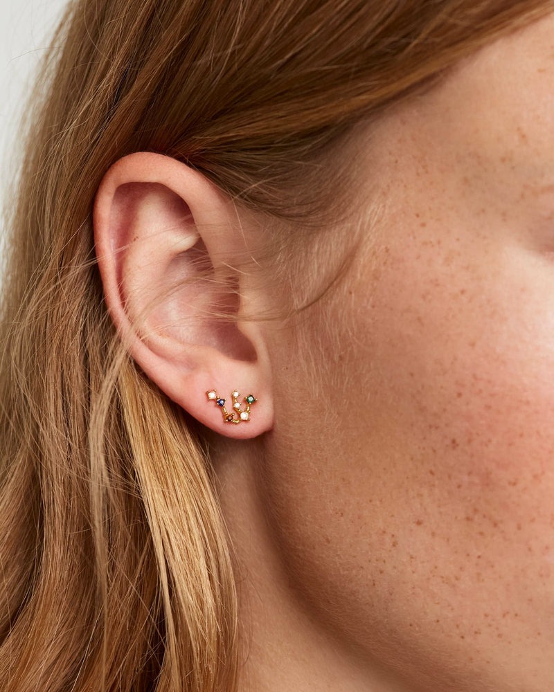 Boucles d’oreilles Verseau - 
  
    Argent massif / Placage Or 18 Ct
  
