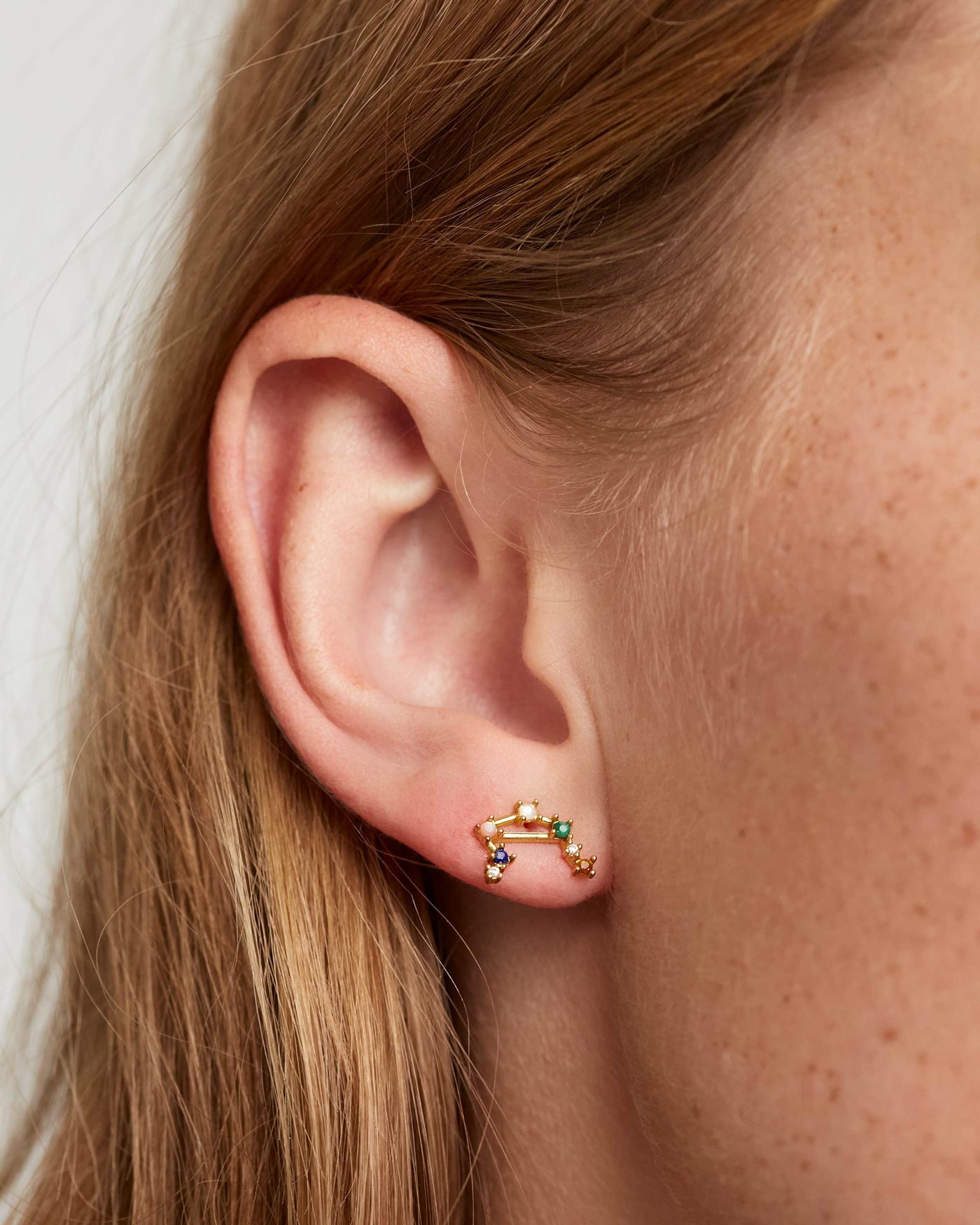 Crystal and zirconia Lapislazuli earrings