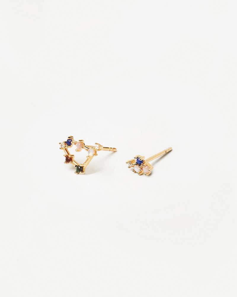 Boucles d’oreilles Capricorne - 
  
    Argent massif / Placage Or 18 Ct
  
