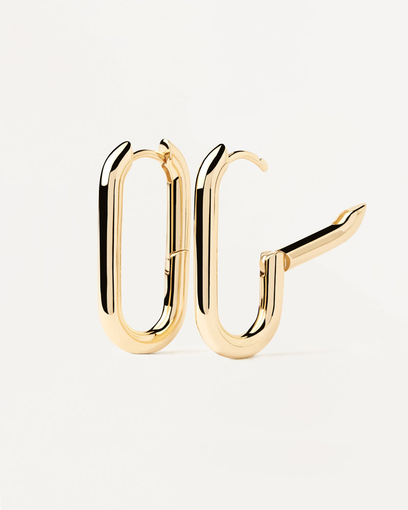 Versatile gold-plated silver oval hoops