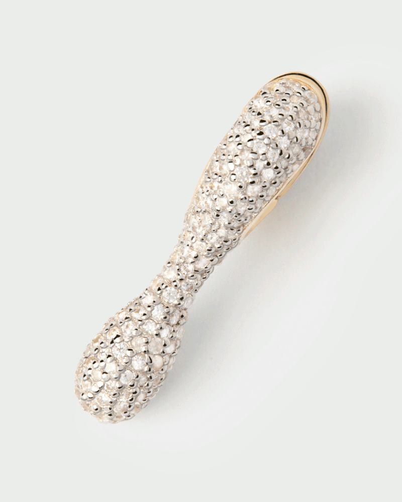Boucles d'oreilles élégantes avec pendentif en pavé de zircon en forme de goutte