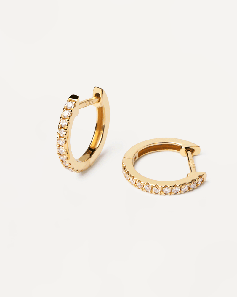 Diamonds and Gold Eternity Mini Hoops - 
  
    18K Gold
  
