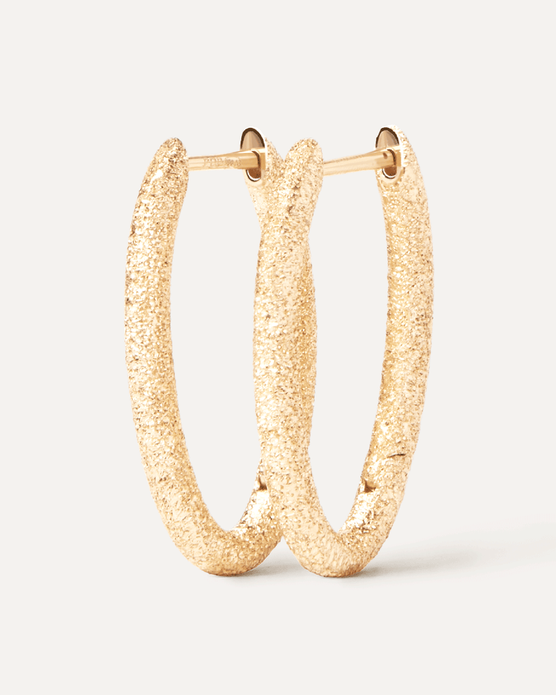 Sandblasted Gold Vera Hoops - 
  
    18K Gold
  
